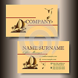 A business card for a marine company and a marine holiday. Company contact card. photo